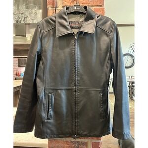 Reilly Olmes R&O Womens Sz M Black Leather Moto Jacket Full Zip Ladies